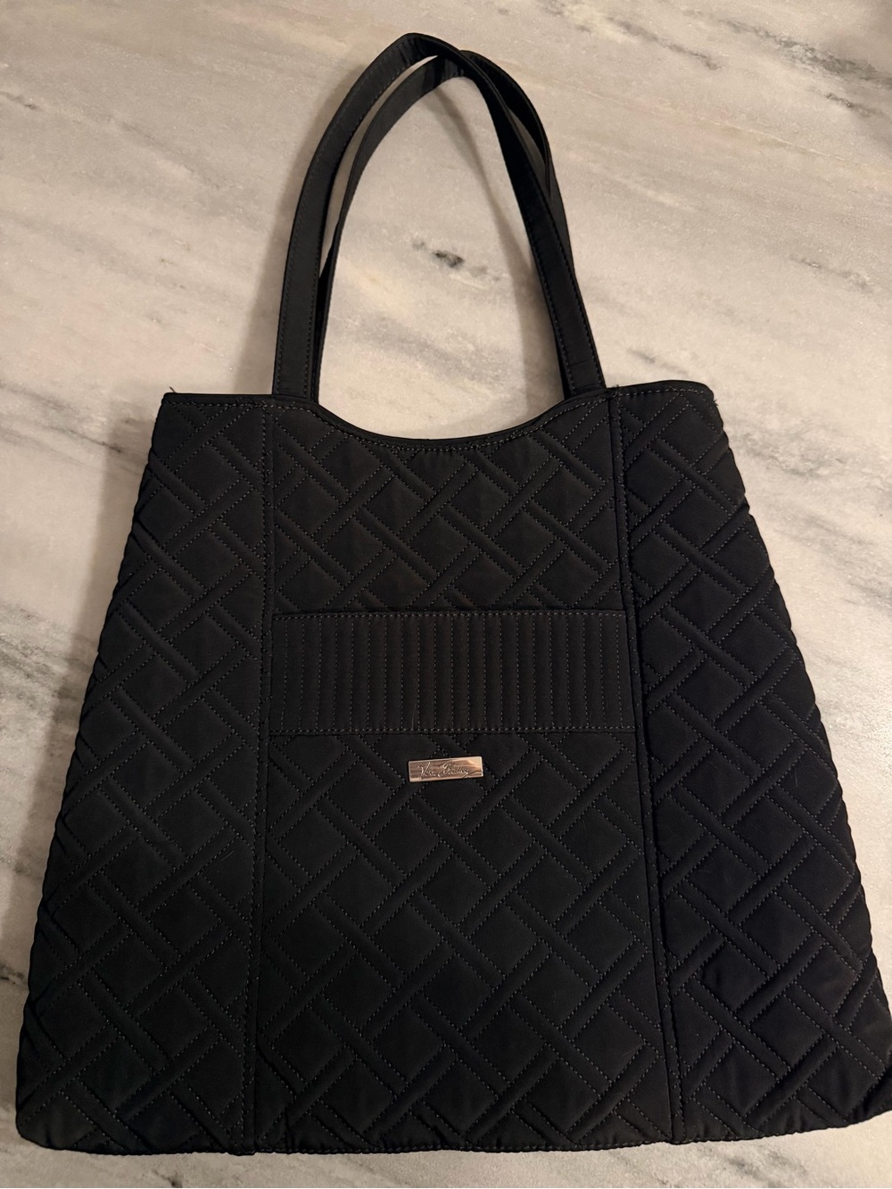 Vera Bradley Black Quilted Shoulder Tote